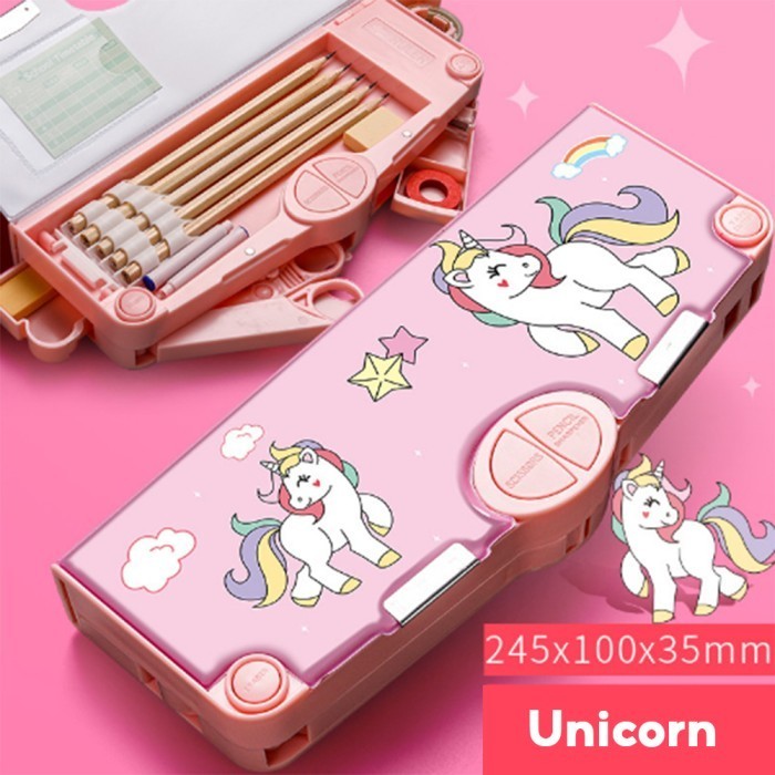 

Kotak Pensil/Tempat Pensil Alat Tulis Multifungsi Kartun Lucu Anak - unicorn