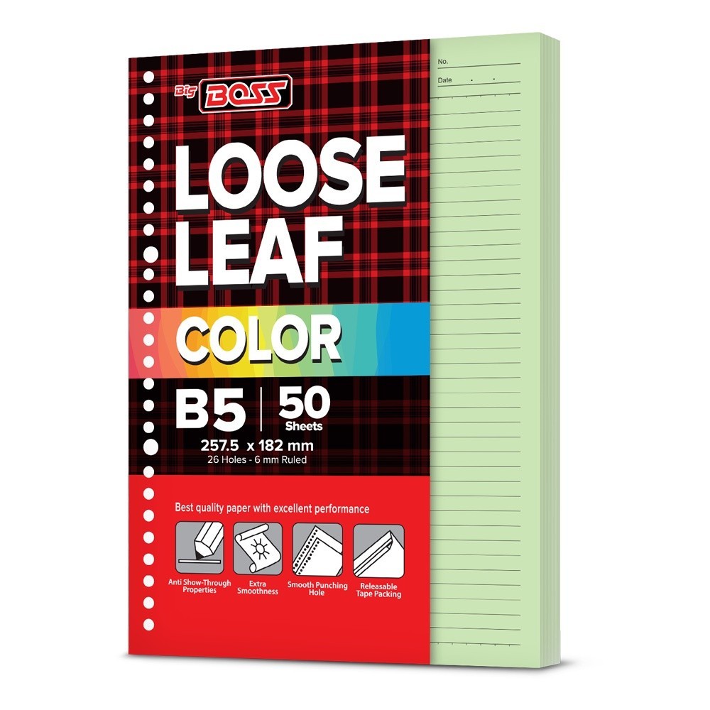 

[Stationery Spectrum] BigBoss Loose Leaf 50 B5 Hijau - BBO LL 50 B5 190