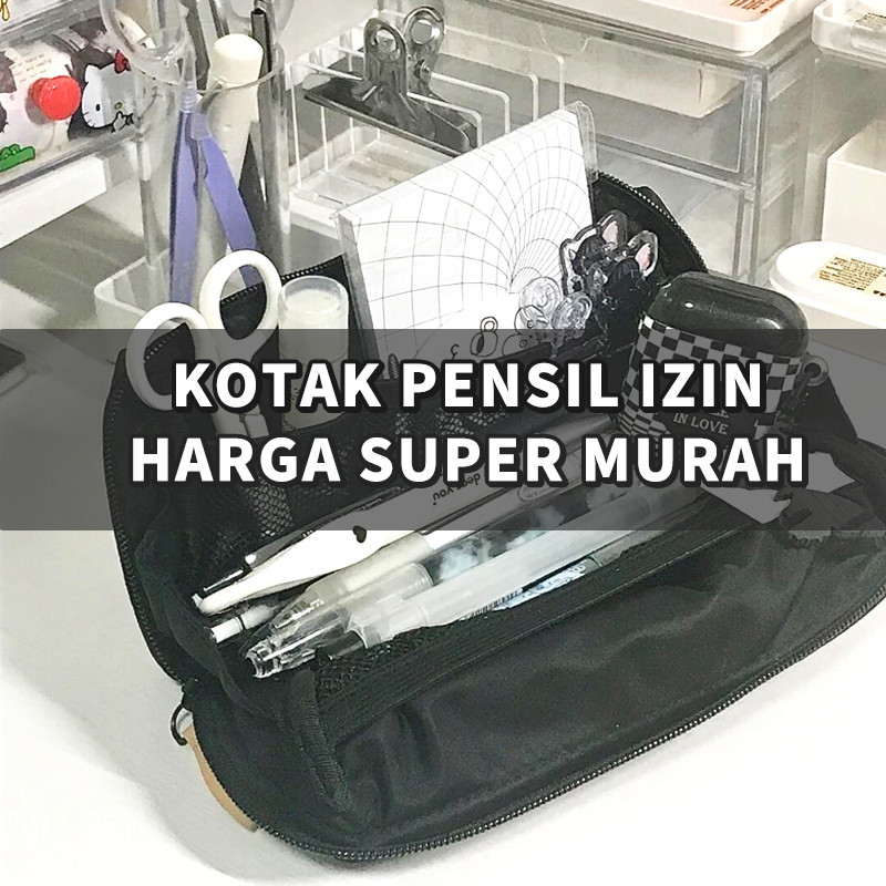 

ins Tempat pensil berkapasitas besar/alat tulis kreatif transparan untuk pelajar/pensil pouch estetis-Tenwin Shopee