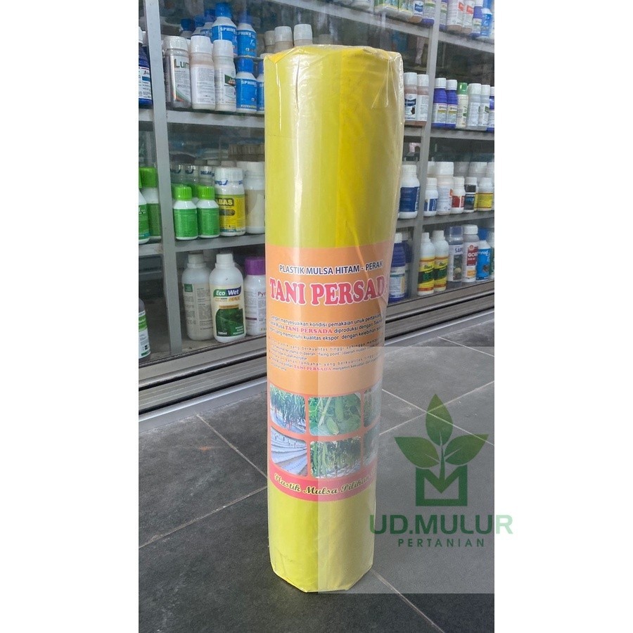 Plastik mulsa hitam-perak TANI PERSADA tb 0.35mm p.135m l.60cm Berat 5,4kg bisa dibuka