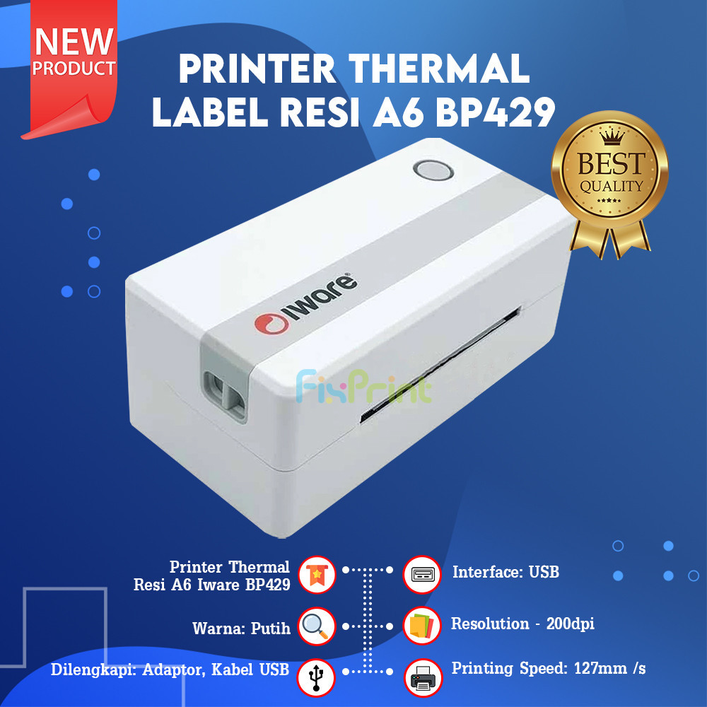 Printer Thermal BP429 Label Barcode Resi BP429 A6 IWare USB Only BP429 USB Bluetooth Garansi Resmi N
