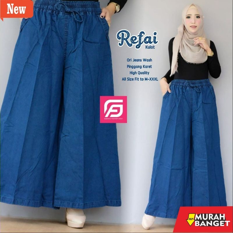 Celana panjang wanita untuk lebaran- celana kulot wanita - celana kulot jeans - kulot wanita jumbo -