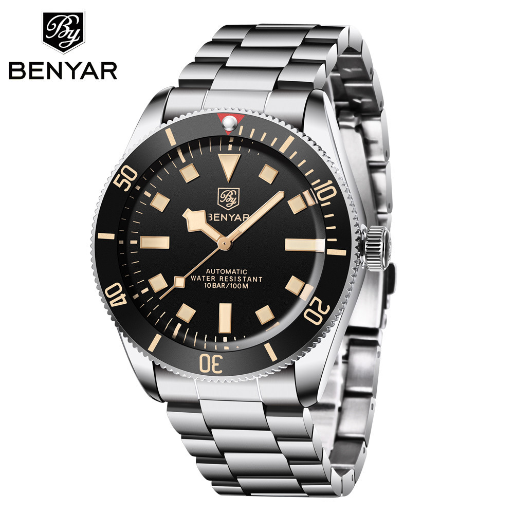 BENYAR 5179 Mechanical Automatic Fashion Men watch 100M Waterproof Ceramic Bezel Luminous Watch men 