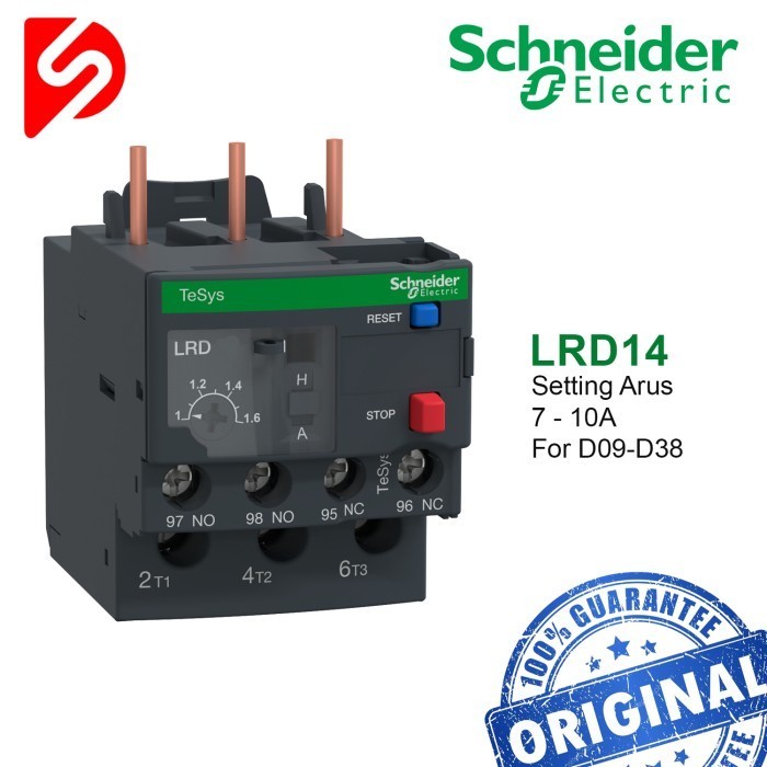 Thermal Overload Relay LRD14 7-10A Termal Kontaktor Schneider