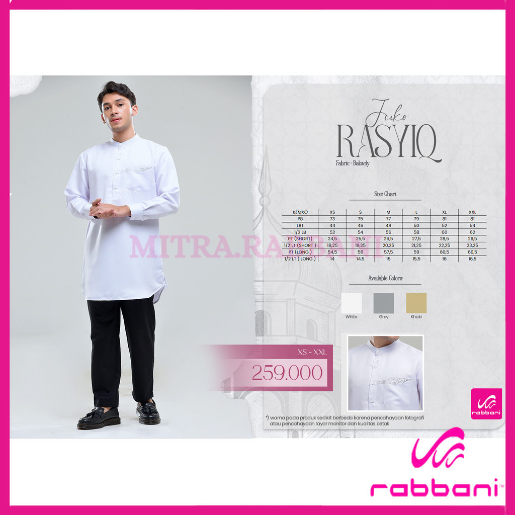 RABBANI ORI -  Juko Rasyiq Mst Baju Gamis Pria Mitra Rabbani