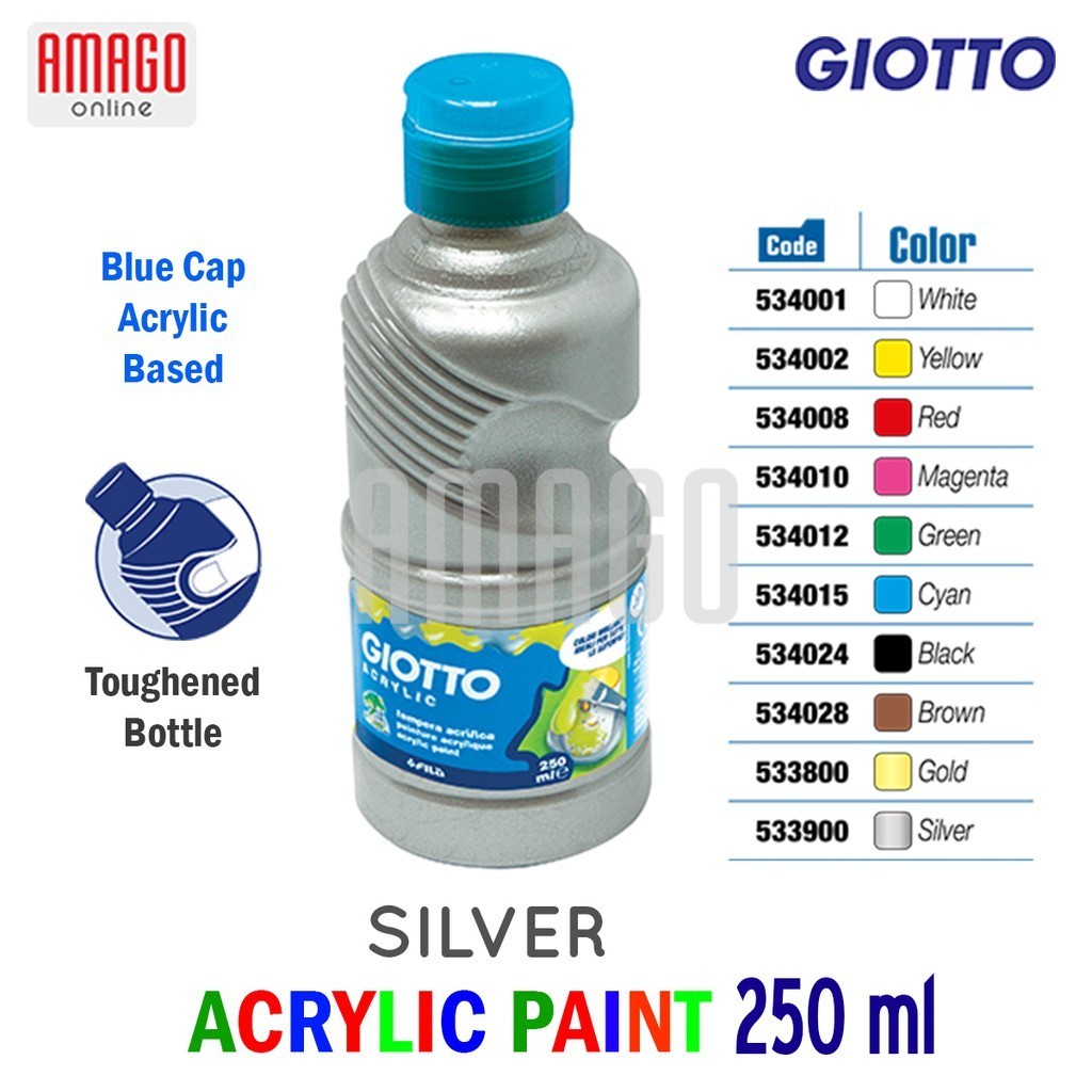 

GIOTTO Acrylic Paint Cat Akrilik 250 ml - warna Silver - 533900