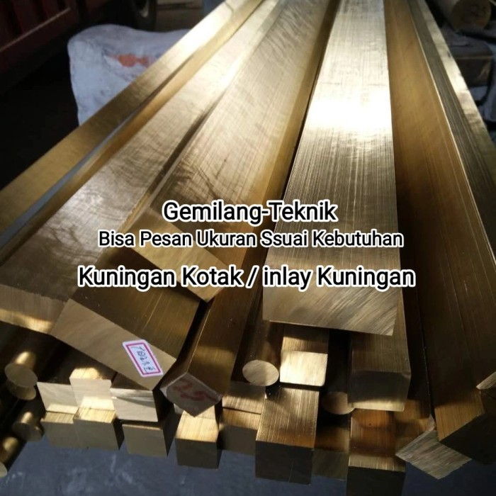 Plat Kuningan Kotak Ukuran 5mm X 5mm X 1000mm As -Plat Kuningan
