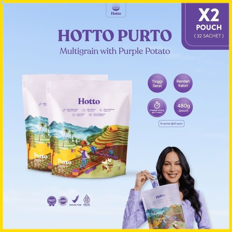 

BUNDLING 2 POUCH !! Hotto Purto Multigrain with Purple Potato (32 Sachet) RENA