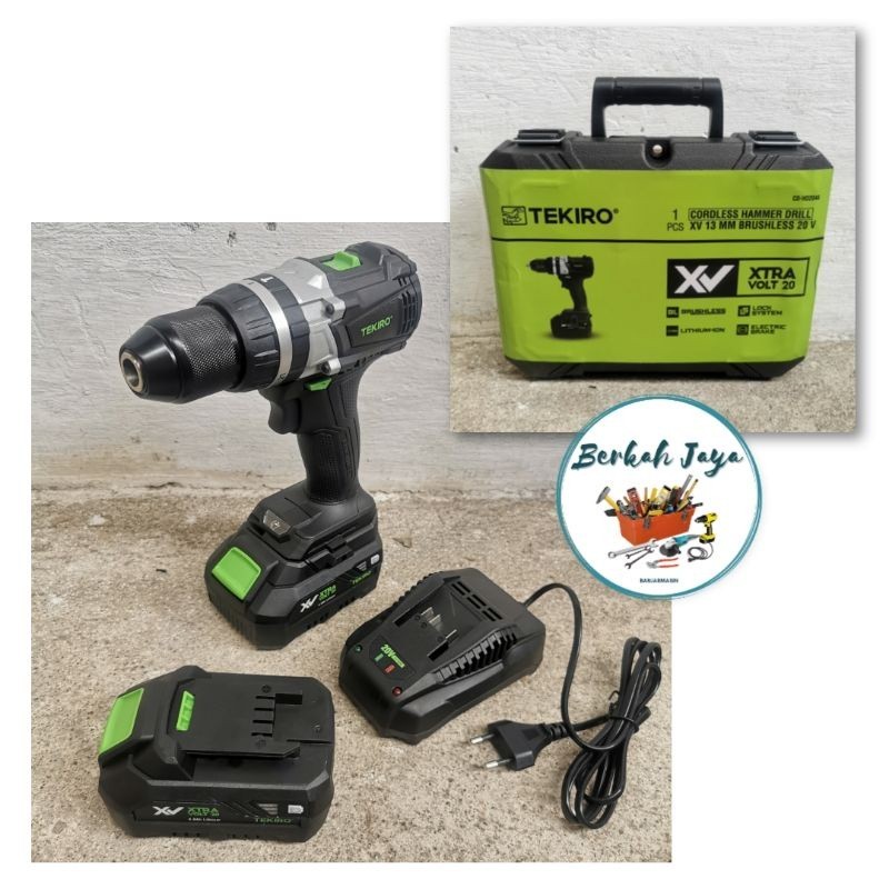 BIG SALE RAMADAN TEKIRO Cordless Hammer Drill 13mm 20Volt Mesin Bor Baterai / Bor Cas Kayu Besi Beto