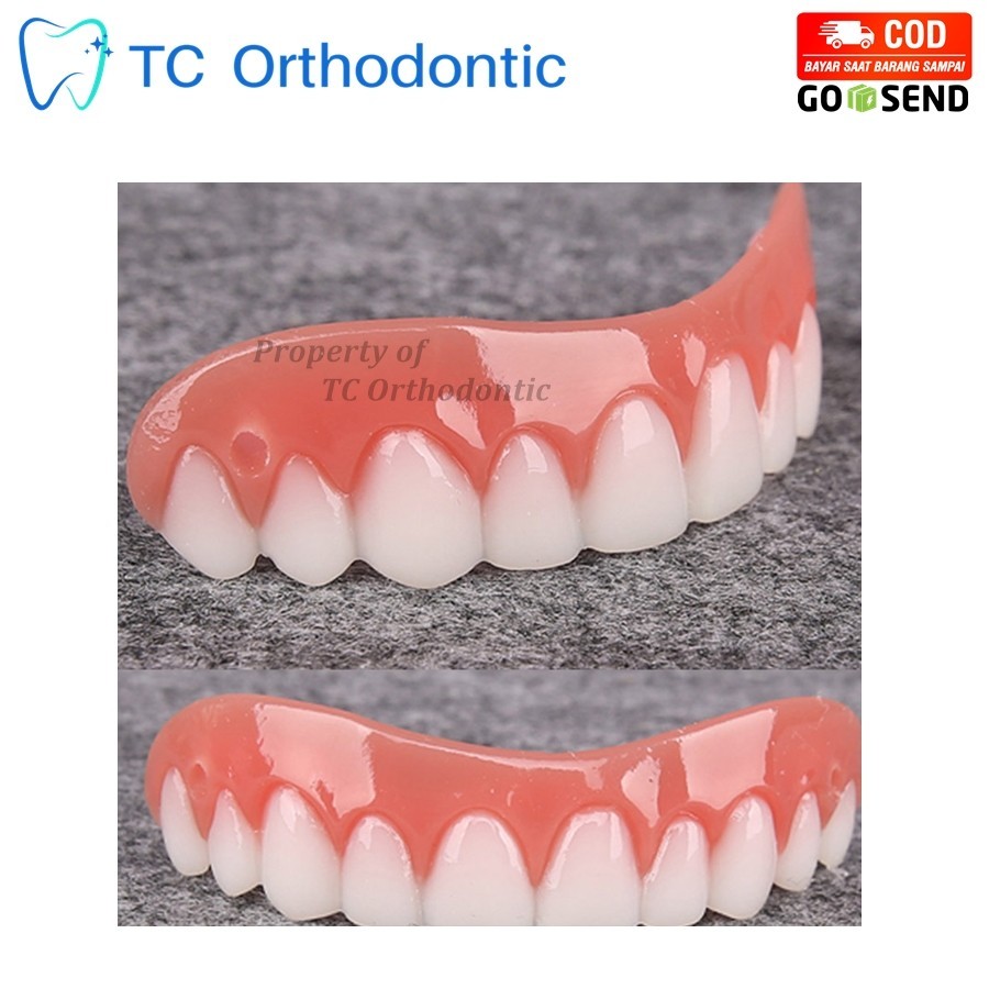 Gigi Palsu Zahn Pro Bagian Atas Bahan Silikon / Gigi Palsu Perfect Smile /Gigi Resin /Temptooth