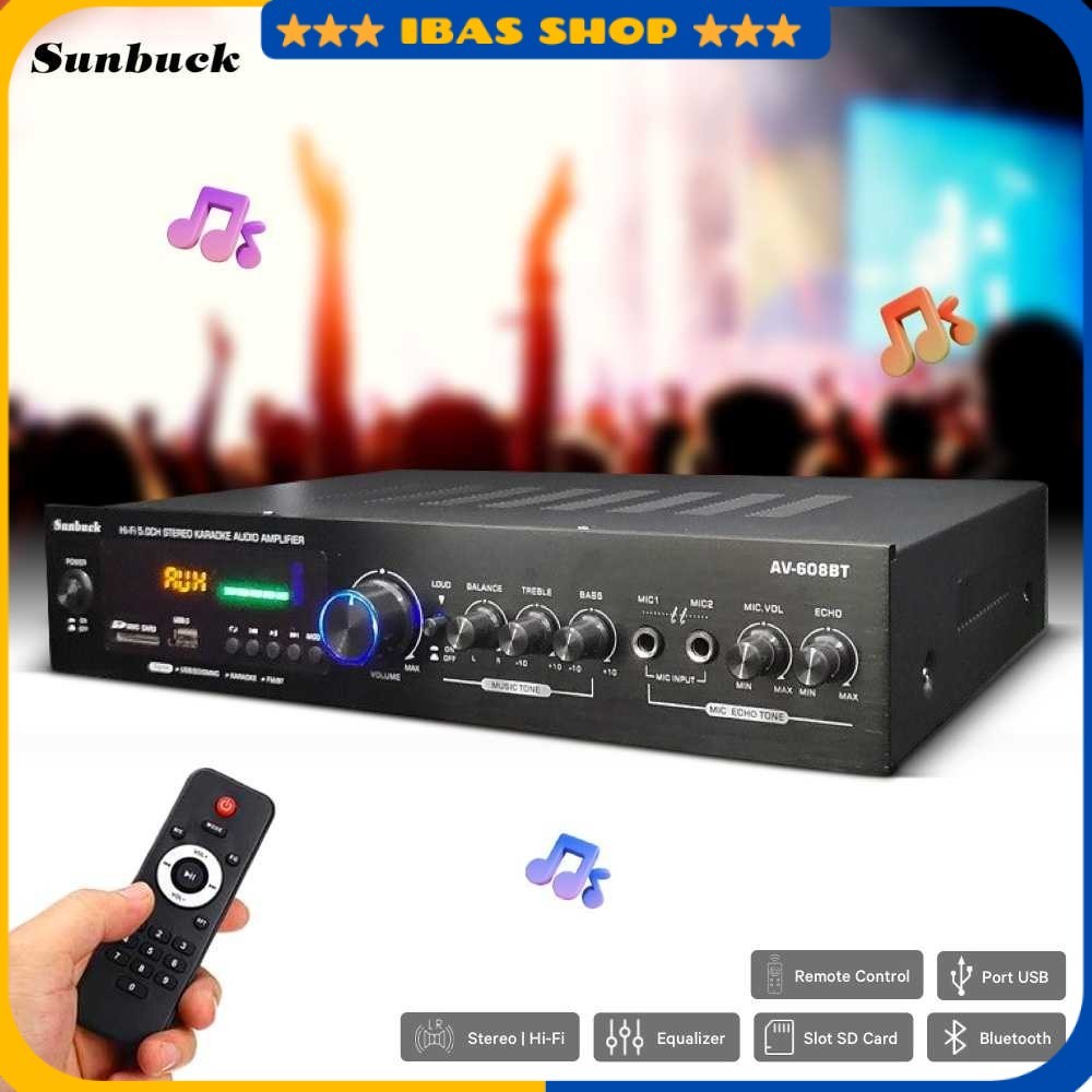 Audio Bluetooth Amplifier Karaoke 5CH 600W - AV-608BT