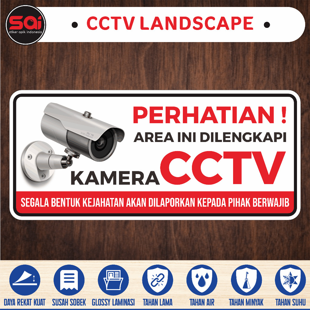 

stiker vinyl anti air CCTV LANDSCAPE laminasi glossy