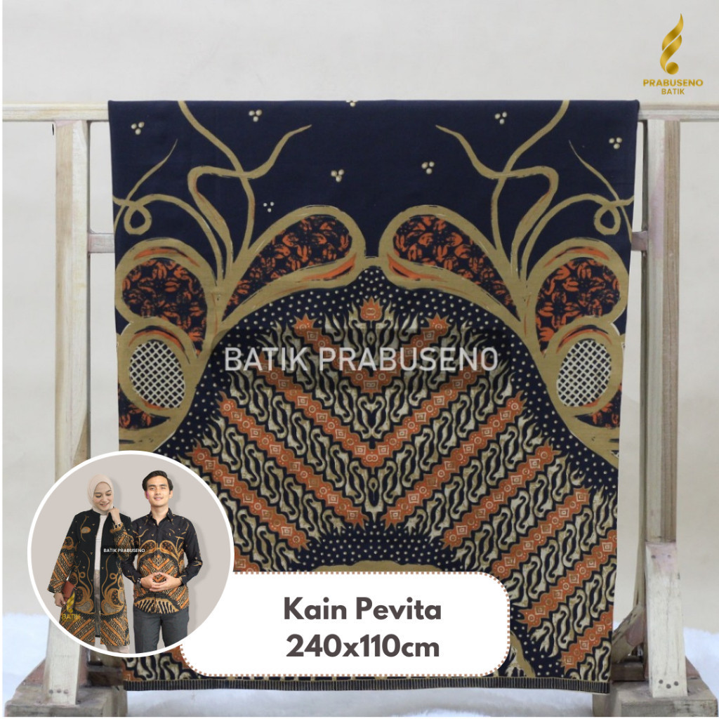 PEVITA Kain Bahan  Meteran  Wanita Pria Premium Halus Motif Elegan Modern  Terbaru Katun Solo Etnik 