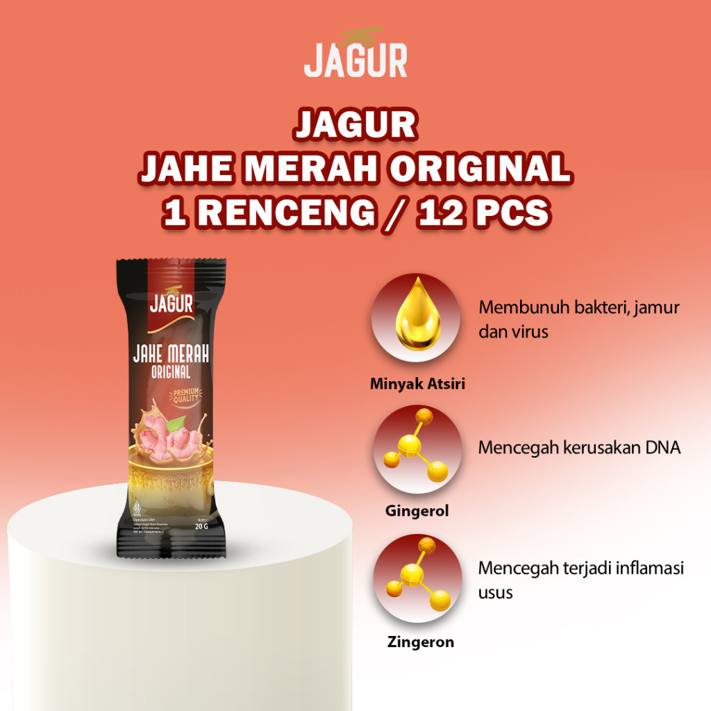 

JAGUR Jahe Merah Original Renceng 12 Pcs