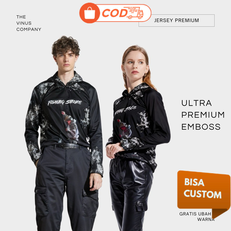 Vinus Jersey Baju Mancing Premium Ikan Custome Nama dan Nomor bahan Dri Fit Milano Full Printing