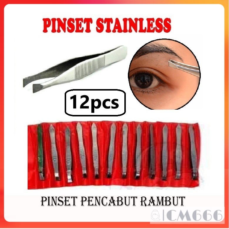 [12pcs] Pinset Alis/Pencabut Bulu/Penjepit Bulu/Pencabut Kumis