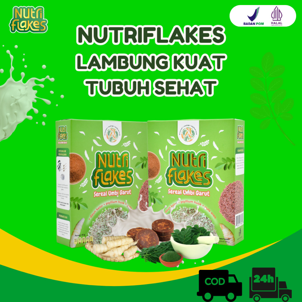 

NutriFlakes Minuman Serbuk Umbi Garut Solusi Atasi Masalah Lambung Paket 1 Box