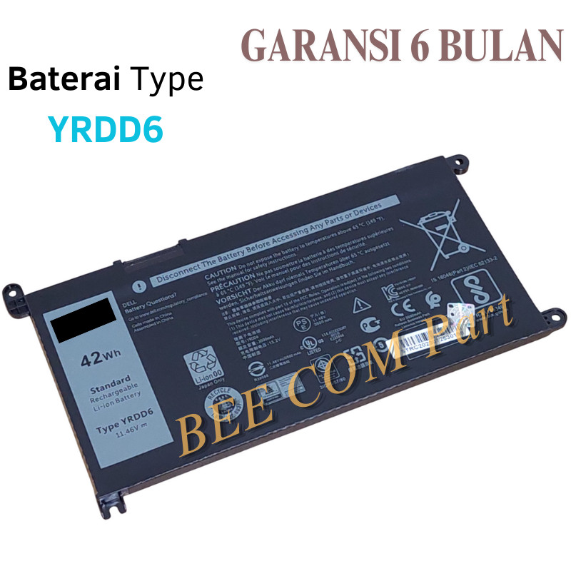 Baterai Dell Latitude 3310 Inspiron 5591 5485 5491 Series YRDD6 -BEE