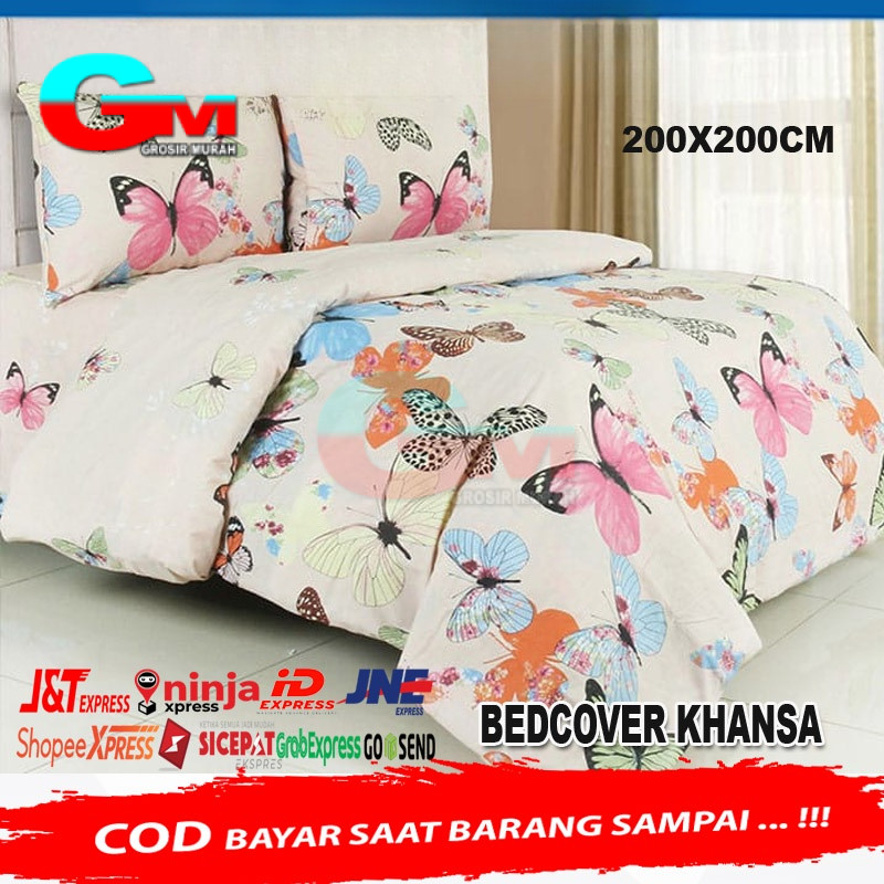 1Set Sprei Bed Cover Khansa Uk.180x200cm / Bedcover KHANZA set King Size