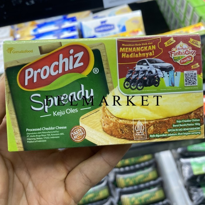 

Keju Prochiz Spready Cheese / Keju Oles / Keju Cheddar Olahan / 160 grm