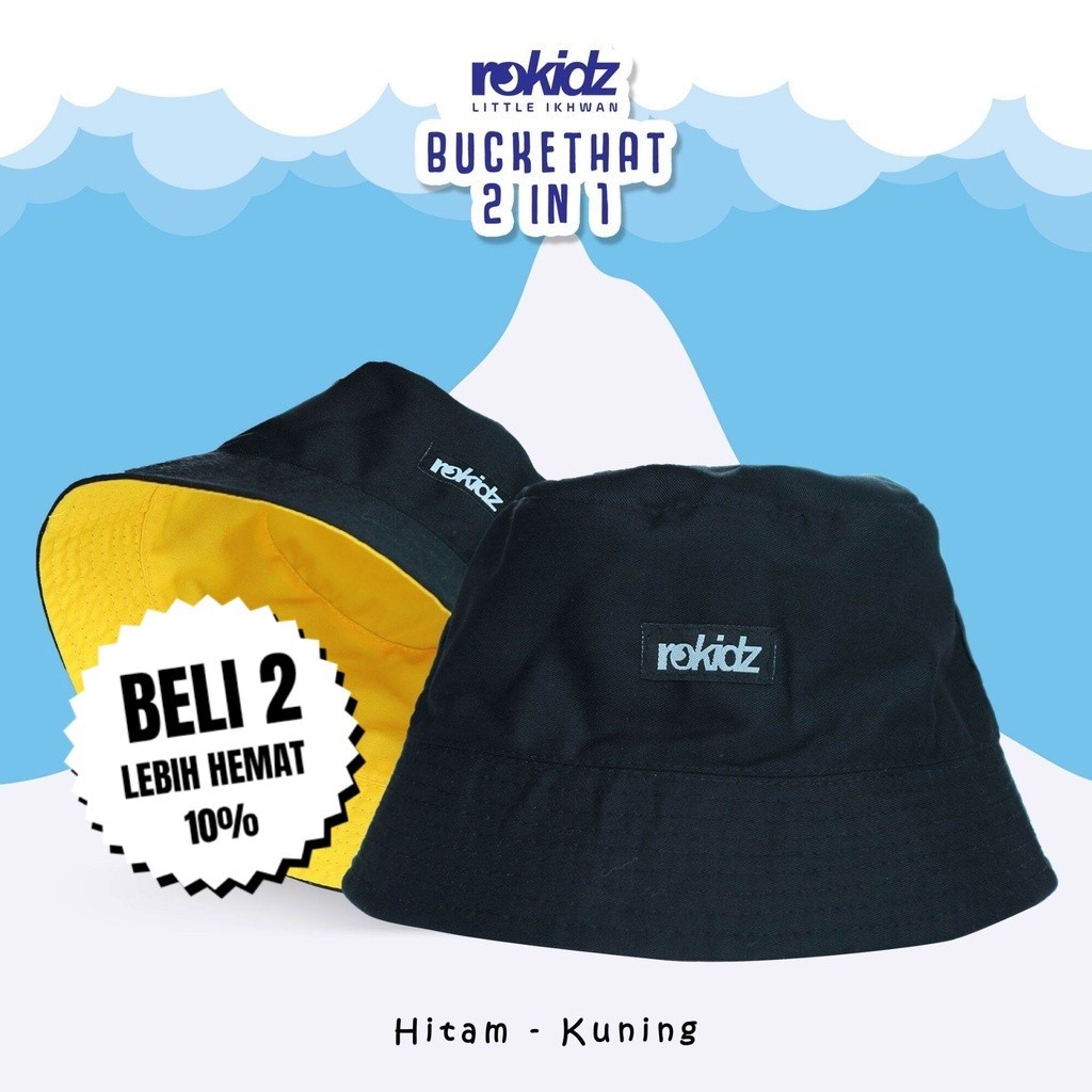 Rosal Topi Vedora Buckethat 2 in 1 ROKIDZ Kids Little Ikhwan Anak Laki-laki SD SMP Ekslusif Premium 