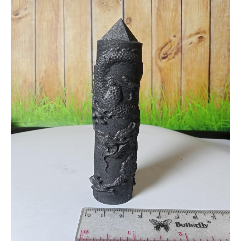 

Natural Tower Shungite Chinese Dragon