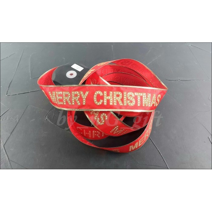 

Pita Natal -Merry Christmas Gliter Lebar 6.3 cm ; Panjang 25 yard