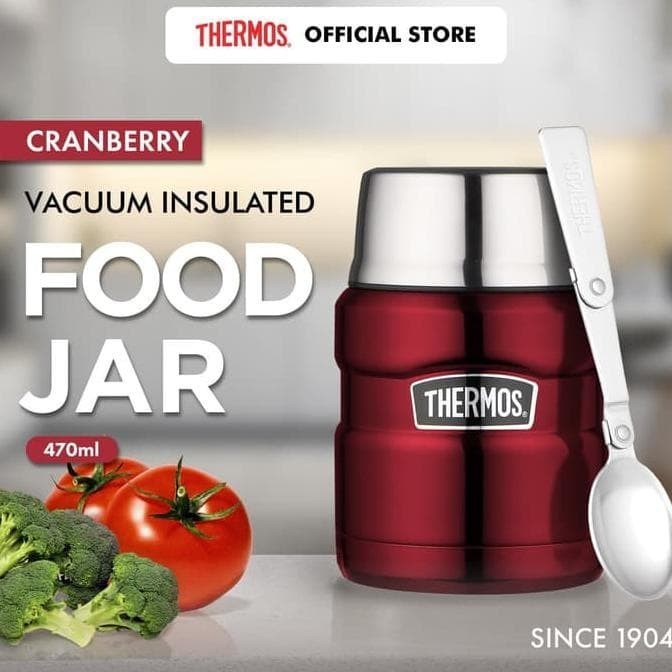 BARU THERMOS STAINLESS KING FOOD JAR – CRANBERRY (SK-3000-CR)