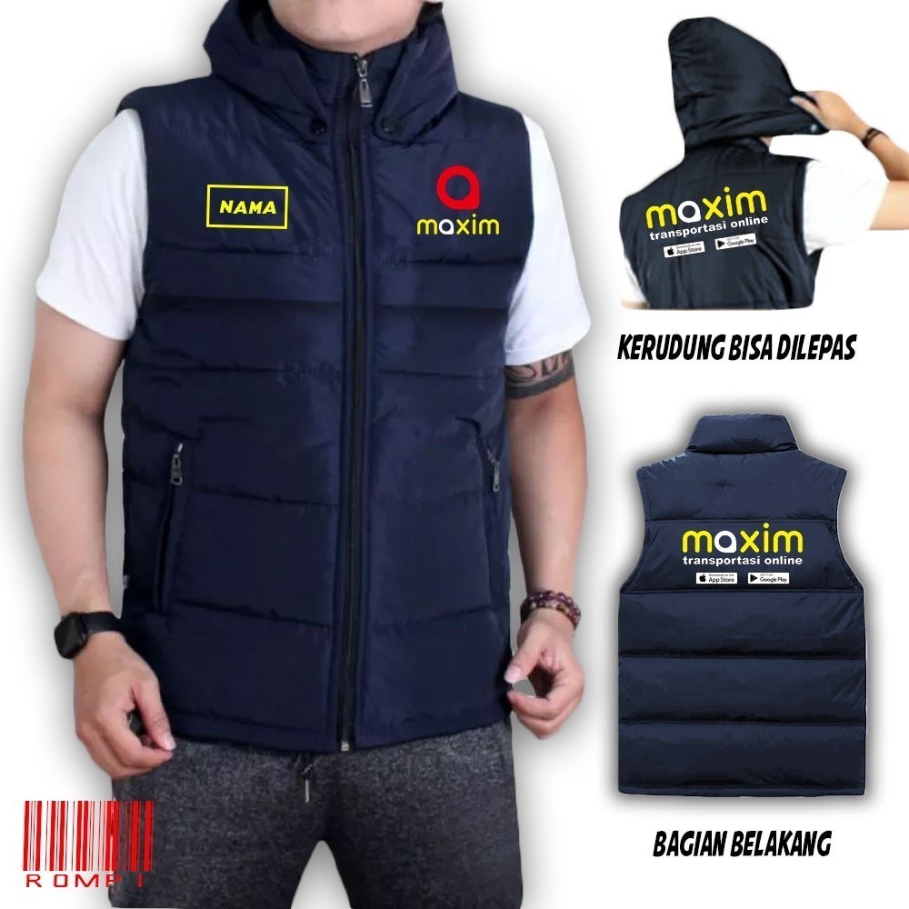 JAKET ROMPI CUSTOM SABLON DRIVER MAXIM BAHAN PARASUT