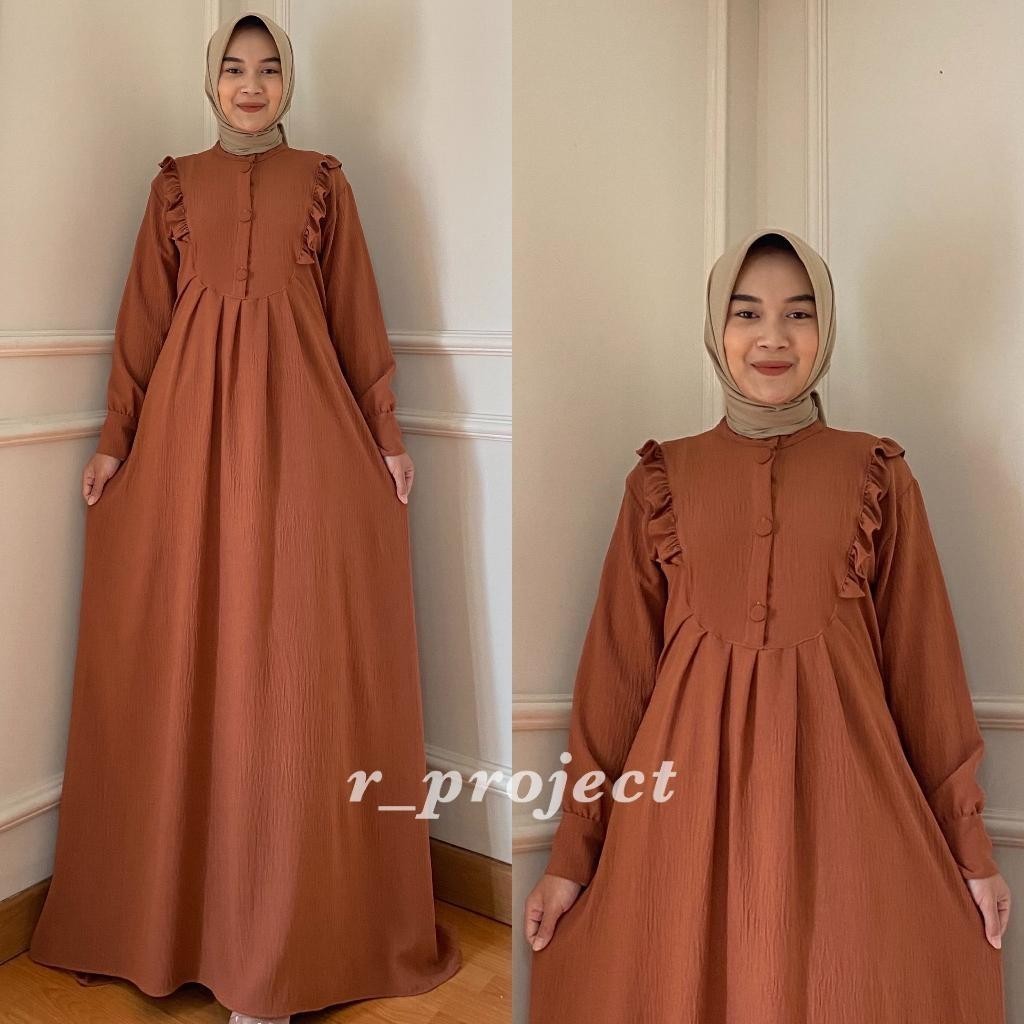 ASAHI maxi Gamis Dress Bahan Adem Size Jumbo Ukuran S M L XL XXL XXXL 5L Terbaru Kekinian