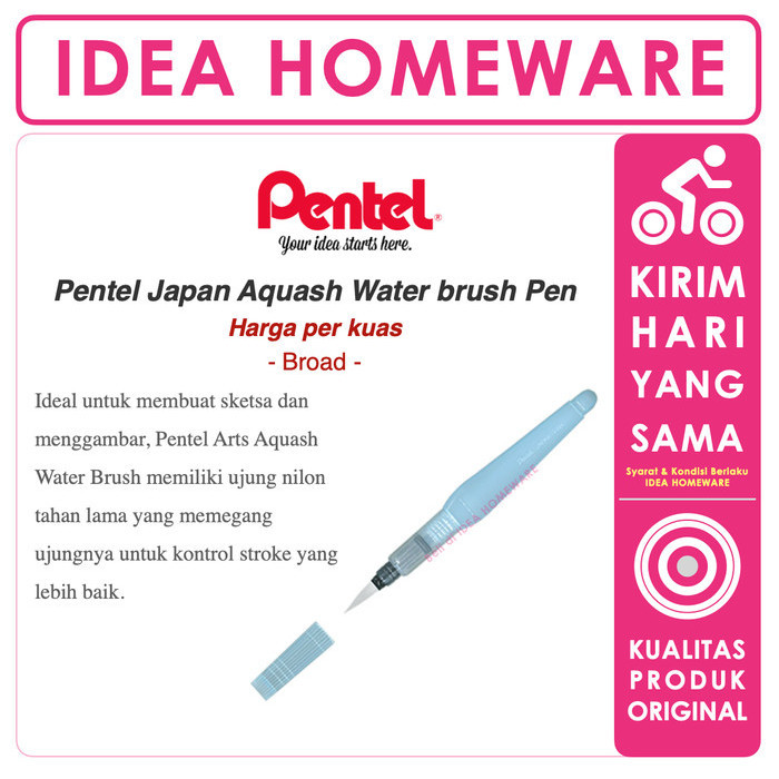 

PROMO!! -Brush Pen Water Brush Pentel Aquash Round Flat XFRH - Round Fine