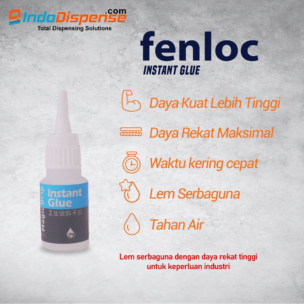 

Fenloc Instan Glue Kering 20 Detik Transparan DIY Super Lem Perekat CA