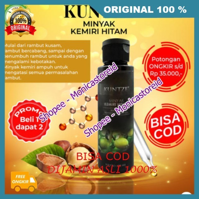 Minyak Kemiri Hitam Kuntze Original Bpom Penghitam Uban Alami 100% ORIGINAL