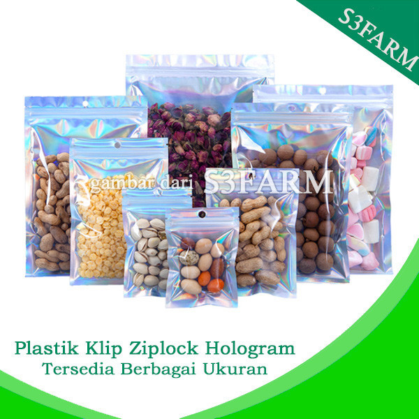 

Plastik Klip Hologram Flat Ziplock Hologram Foil Plastik Klip Kemasan Aksesoris