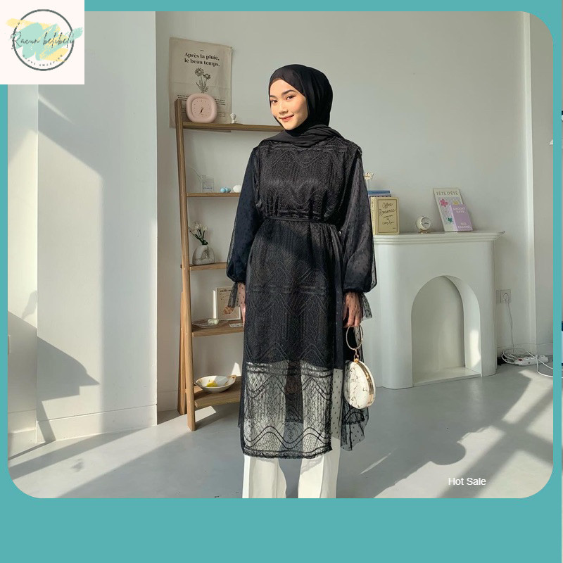 Baju Atasan Kekinian / HAVA Outer Tunik / Outer Tile dot by DEZHAF