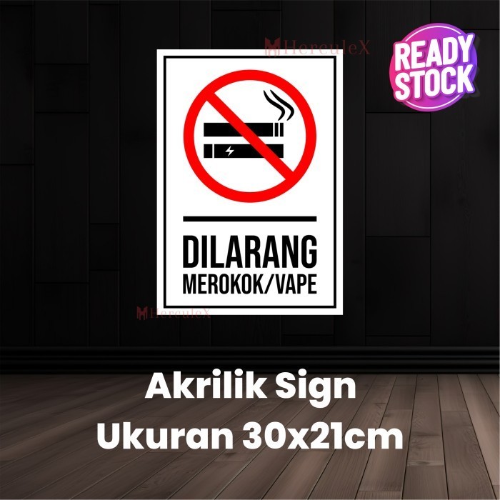 

Papan akrilik dilarang merokok / papan akrilik dilarang vape