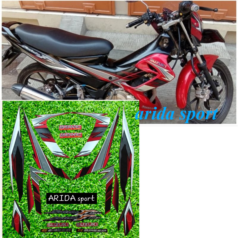 Striping stiker  Suzuki Satria F150 fu f 150 fu merah tahun 2008 2009 motif original
