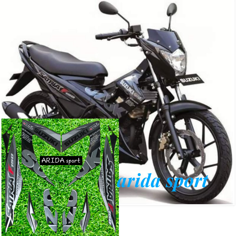 striping stiker  Suzuki Satria F150 fu f 150 fu hitam abu abu tahun 2015 2016 motif original