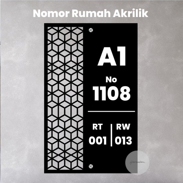 NOMOR RUMAH AKRILIK BOLONG / NOMOR RUMAH MINIMALIS MOTIF 4