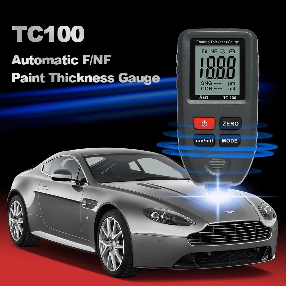 SMART R&D Test Ketebalan Cat Mobil Coating Thickness Gauge 0.1micron/0-1300 - TC100 - Gray