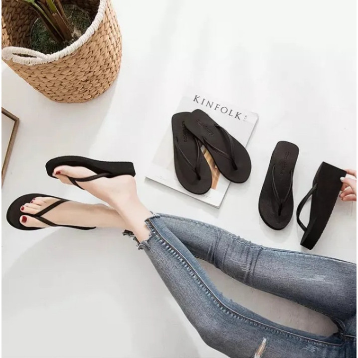 COD Sandal Wanita Wedges Jepit Polos sandal terbaru
