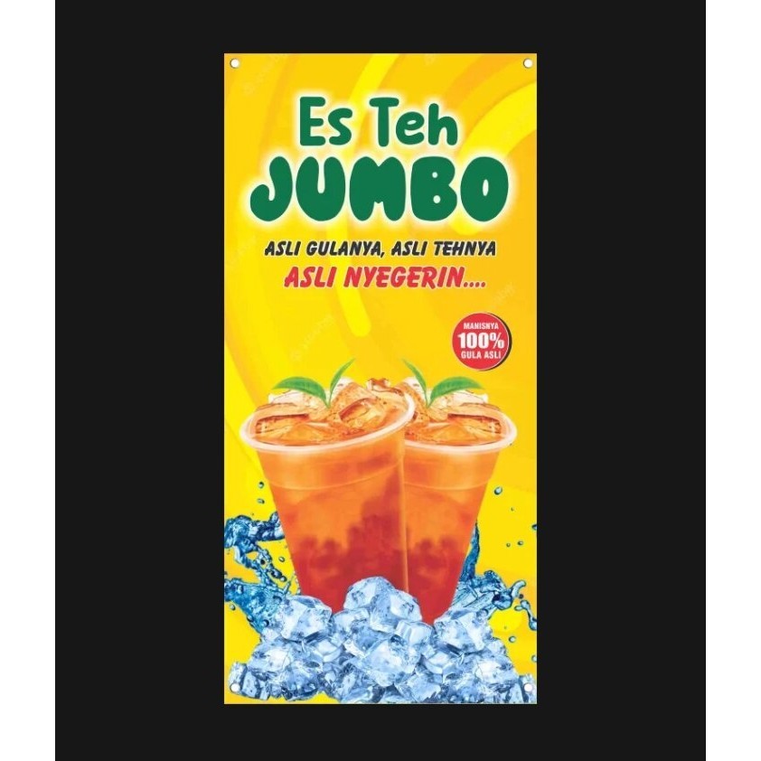 Banner/spanduk ES Teh jumbo 160x60cm/100x50cm banner MINUMAN