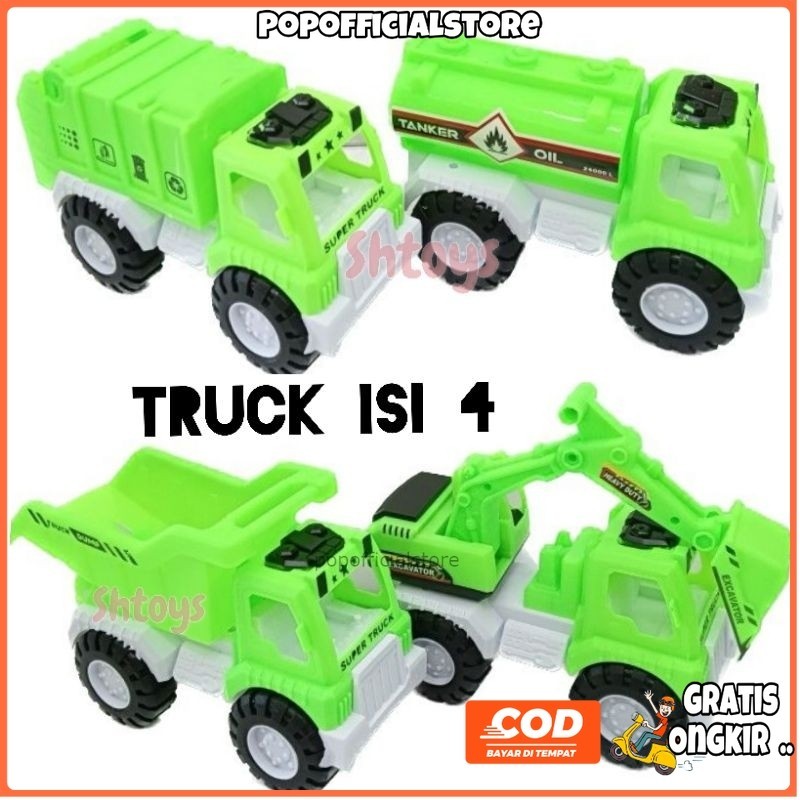 FLASH SALE mainan anak truk isi 4 besar ktg/ Ak112