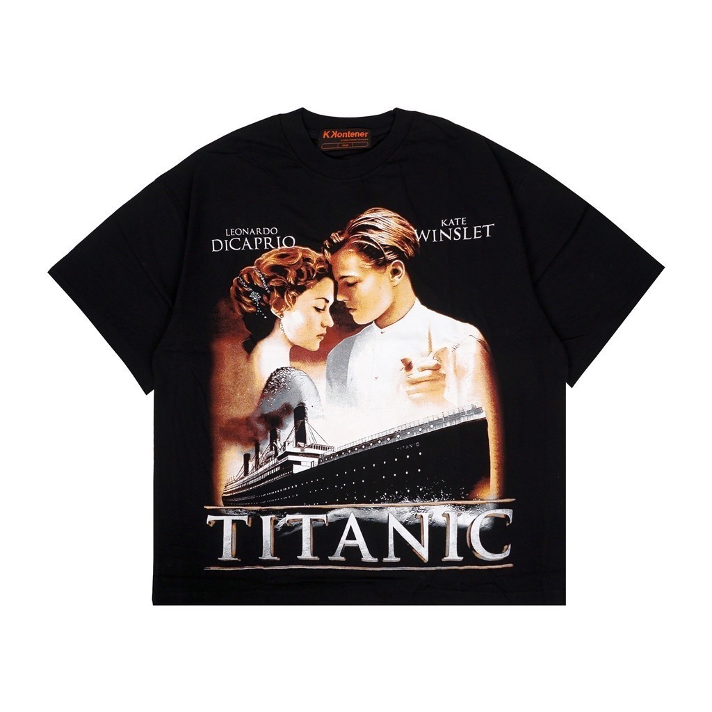 【HOT】 KKONTENER TITANIC OVERSIZE TSHIRT BLACK T-shirt pria dan wanita