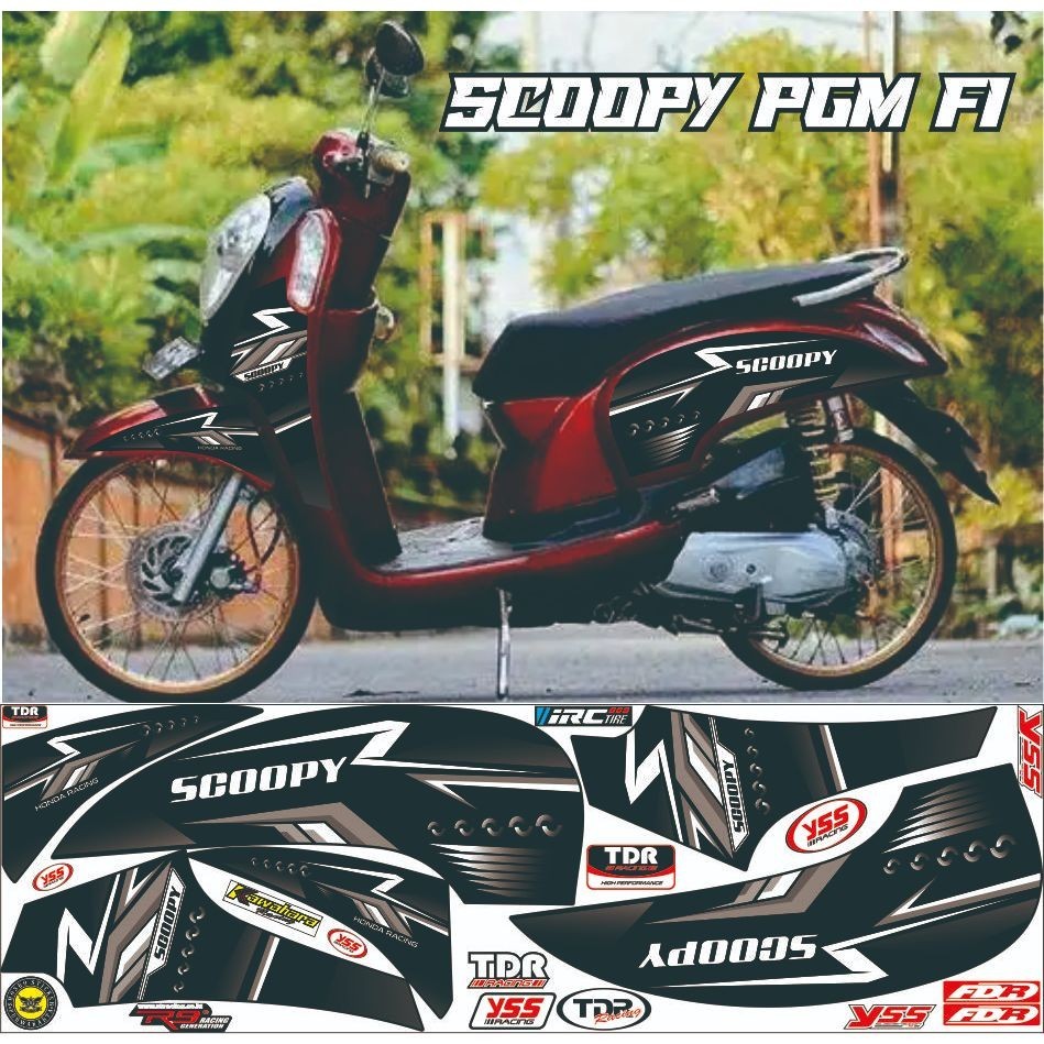SETIKER/ VARIASI STRIPING SETIKER SCOOPY FI OLD 2012 2013-2016 VARIASI LIST MOTOR DESAIN MINIMALIS M