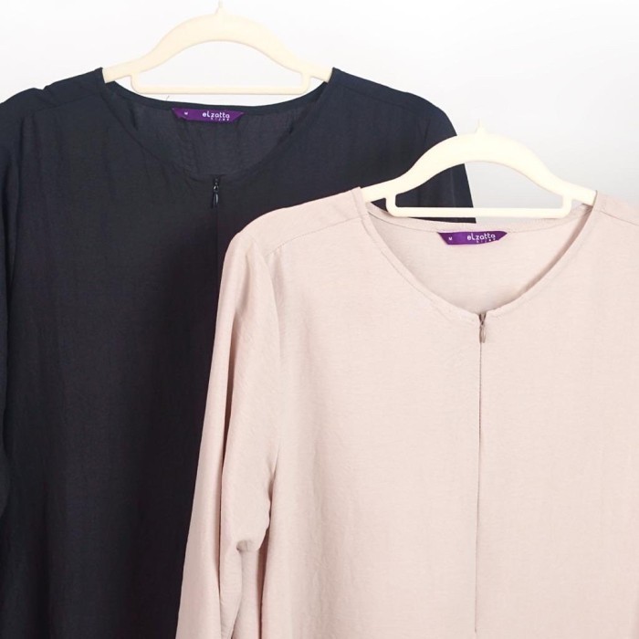 Gamis Jasmine Airflow Dress Muslim Elzatta Hijab - Hitam, S