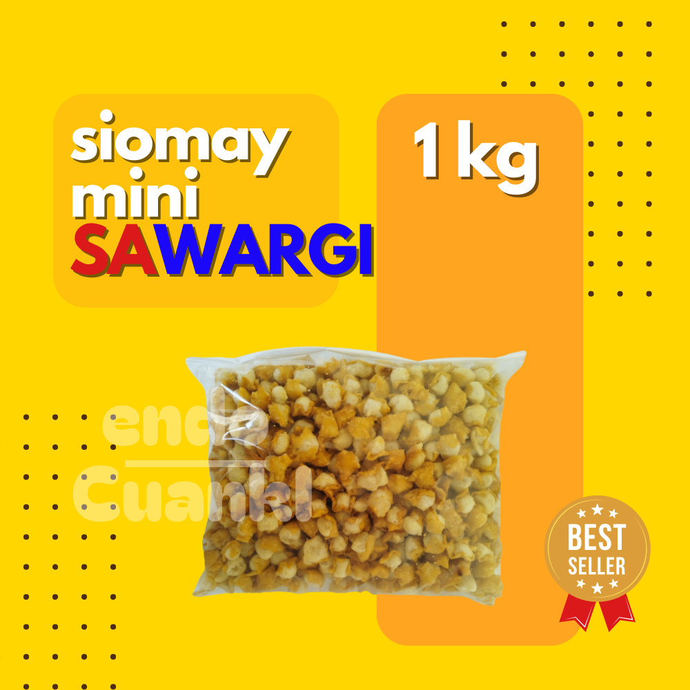 

1 Kg SIOMAY MINI Cuanki Pangsit Gurilem Garut Merk SAWARGI Toping Baso Aci, dan Cuanki