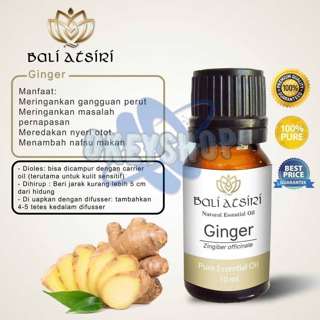 Bali Atsiri Ginger Oil 10 ml | Pure Essential Oil Gingger 10 ml | Minyak Atsiri Jahe 10 ml