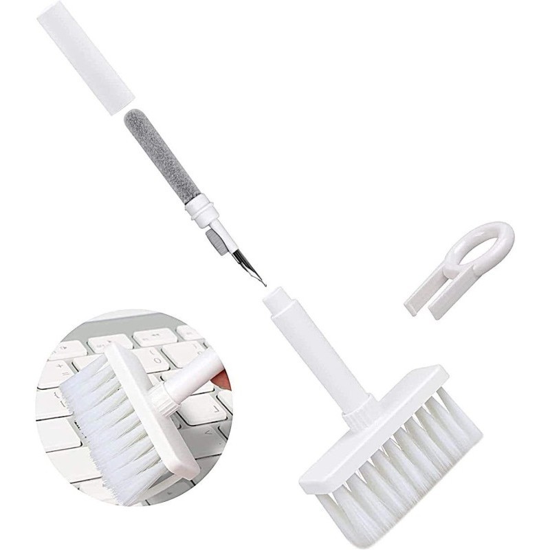 Kit Sikat pembersih Keyboard PC Laptop Gadget Earphone Puller 5 in 1