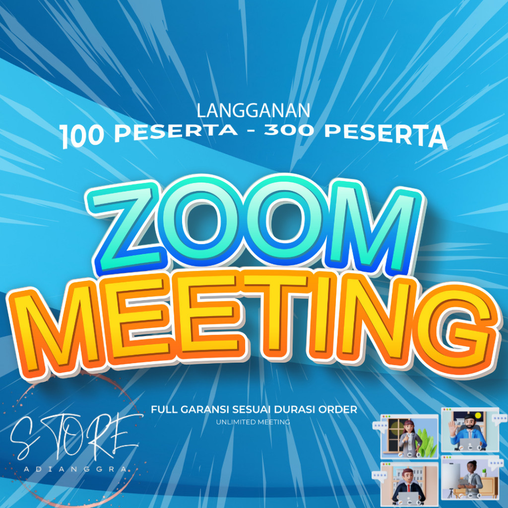 Zoom 300 Peserta Bulanan Unlimited Meeting Full Garansi